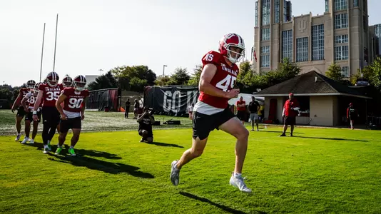 BLOOMINGTON, IN - August 05, 2026 - long snapper Sam Lindsey #45 of the Indiana Hoosiers during fall camp at Merchants Bank Field at Memorial Stadium in Bloomington, IN. Photo By Luke Miller/Indiana Athletics