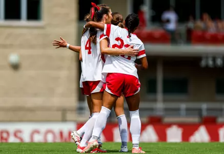 BLOOMINGTON, IN - August 16, 2026 - midfielder Maggie Ledwith #4 of the Indiana Hoosiers and forward Amaya Falzarano #23 of the Indiana Hoosiers during the game between the Youngstown State Penguins and the Indiana Hoosiers at Bill Armstrong Stadium in Bloomington, IN. Photo By Peter Davis/Indiana Athletics
