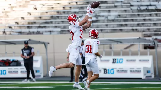 BLOOMINGTON, IN - August 25, 2026 - defensive back Heath Kizer #37 of the Indiana Hoosiers during practice at Merchants Bank Field at Memorial Stadium in Bloomington, IN. Photo By Dani Meersman/Indiana Athletics