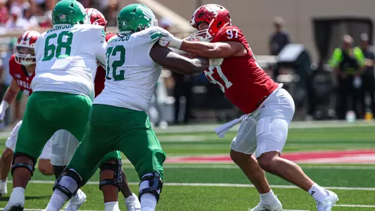 BLOOMINGTON, IN - September 05, 2026 - defensive lineman Mario Landino #97 of the Indiana Hoosiers during the game between the North Texas Mean Green and the Indiana Hoosiers at Merchants Bank Field at Memorial Stadium in Bloomington, IN. Photo By Dani Meersman/Indiana Athletics