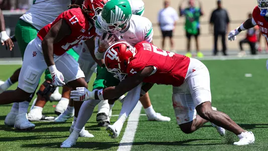 BLOOMINGTON, IN - September 05, 2026 - line backer Rolijah Hardy #5 of the Indiana Hoosiers during the game between the North Texas Mean Green and the Indiana Hoosiers at Merchants Bank Field at Memorial Stadium in Bloomington, IN. Photo By Dani Meersman/Indiana Athletics