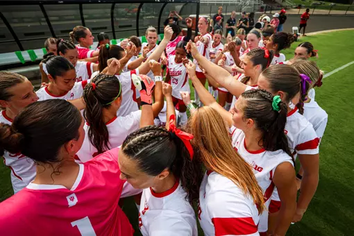 BLOOMINGTON, IN - September 13, 2026 - the Indiana Hoosiers Women's Soccer Team during the game between the Ohio State Buckeyes and the Indiana Hoosiers at Bill Armstrong Stadium in Bloomington, IN. Photo By Peter Davis/Indiana Athletics