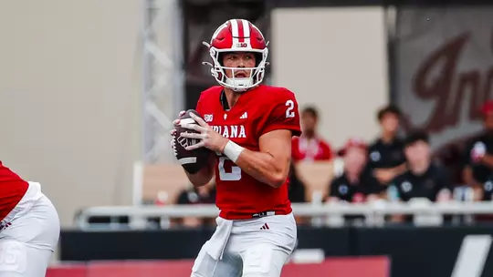 BLOOMINGTON, IN - September 12, 2026 - quarterback Grant Wilson #2 of the Indiana Hoosiers during the game between the Howard Bisons and the Indiana Hoosiers at Merchants Bank Field at Memorial Stadium in Bloomington, IN. Photo By Luke Miller/Indiana Athletics