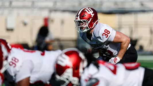 BLOOMINGTON, IN - August 21, 2026 - linebacker Kaden McConnell #38 of the Indiana Hoosiers during practice at Merchants Bank Field at Memorial Stadium in Bloomington, IN. Photo By Dani Meersman/Indiana Athletics