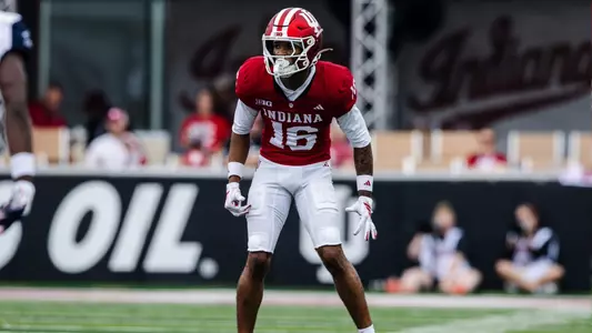 BLOOMINGTON, IN - September 12, 2026 - defensive back Jamar Owens #16 of the Indiana Hoosiers during the game between the Howard Bisons and the Indiana Hoosiers at Merchants Bank Field at Memorial Stadium in Bloomington, IN. Photo By Luke Miller/Indiana Athletics