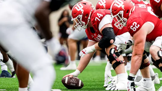 BLOOMINGTON, IN - September 12, 2026 - offensive lineman Bray Lynch #74 of the Indiana Hoosiers during the game between the Howard Bisons and the Indiana Hoosiers at Merchants Bank Field at Memorial Stadium in Bloomington, IN. Photo By Dani Meersman/Indiana Athletics