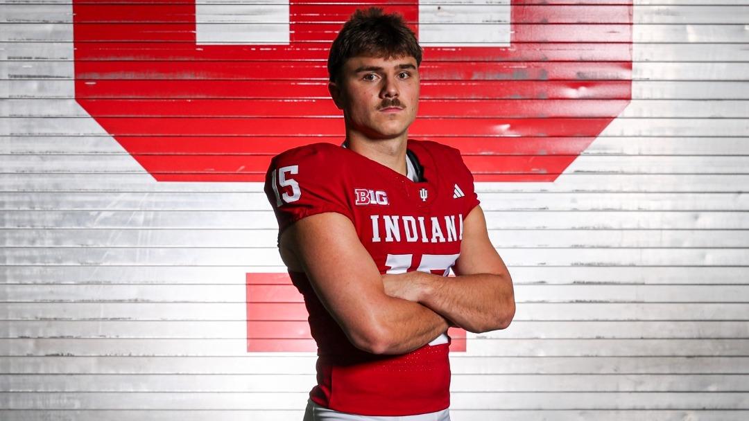 BLOOMINGTON, IN - June 22, 2026 - kicker Nicolas Radicic #15 of the Indiana Hoosiers during production week at John Mellencamp Pavilion in Bloomington, IN. Photo By Kate Petersen/Indiana Athletics