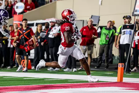 BLOOMINGTON, IN - September 25, 2026 - Lee Beebe Jr. #29 of the Indiana Hoosiers during the game between the Northwestern Wildcats and the Indiana Hoosiers at Merchants Bank Field at Memorial Stadium in Bloomington, IN. Photo By Indiana Athletics