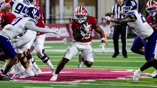 BLOOMINGTON, IN - September 25, 2026 - running back Lee Beebe Jr. #29 of the Indiana Hoosiers during the game between the Northwestern Wildcats and the Indiana Hoosiers at Merchants Bank Field at Memorial Stadium in Bloomington, IN. Photo By Luke Miller/Indiana Athletics
