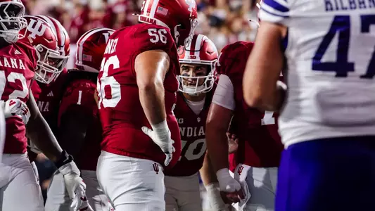 BLOOMINGTON, IN - September 25, 2026 - quarterback Josh Hoover #10 of the Indiana Hoosiers during the game between the Northwestern Wildcats and the Indiana Hoosiers at Merchants Bank Field at Memorial Stadium in Bloomington, IN. Photo By Luke Miller/Indiana Athletics