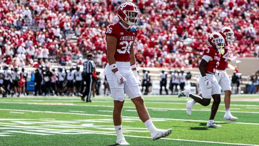 BLOOMINGTON, IN - September 06, 2025 - defensive back Clay Conner #36 of the Indiana Hoosiers during the game between the Kennesaw State Owls and the Indiana Hoosiers at Merchants Bank Field at Memorial Stadium in Bloomington, IN. Photo By Dani Meersman/Indiana Athletics