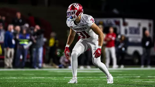 COLLEGE PARK, MD - November 01, 2025 - defensive back Anthony Chung #31 of the Indiana Hoosiers during the game between the Maryland Terrapins and the Indiana Hoosiers at SECU Stadium in College Park, MD. Photo By Dani Meersman/Indiana Athletics