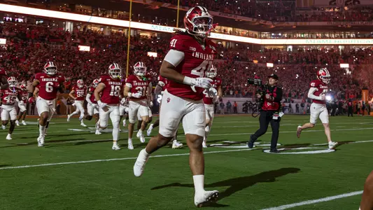MIAMI, FL - January 19, 2026 - defensive lineman Keishaun Calhoun #41 of the Indiana Hoosiers before the National Championship game against the Miami Hurricanes and the Indiana Hoosiers at Hard Rock Stadium in Miami, FL. Photo By Dani Meersman/Indiana Athletics