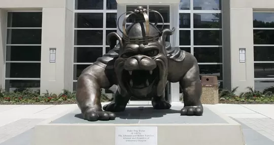 Duke Dog Statue