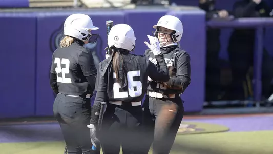 Softball team action
