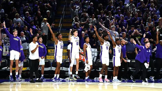 JMU MBB Bench Celebration