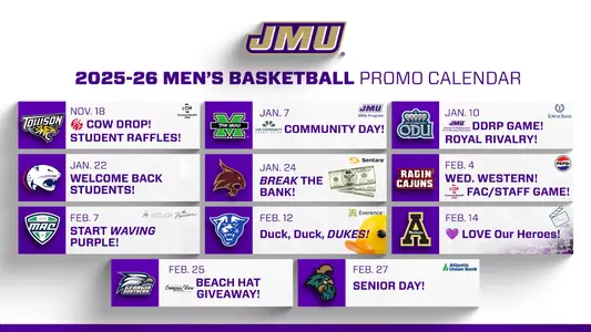 JMU MBB Promo Calendar 2025-26