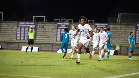 Henok Tilahun celebrates after scoring the game-winning goal over CCU