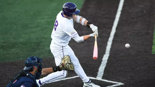 Jack Anderson takes a swing during an at bat against Richmond on April 14.