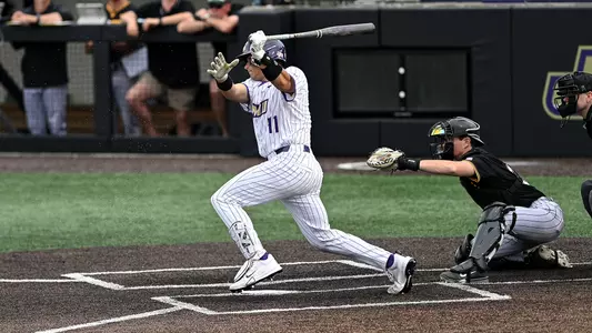 Jack Cannizzaro taking a swing against App State on April 18.