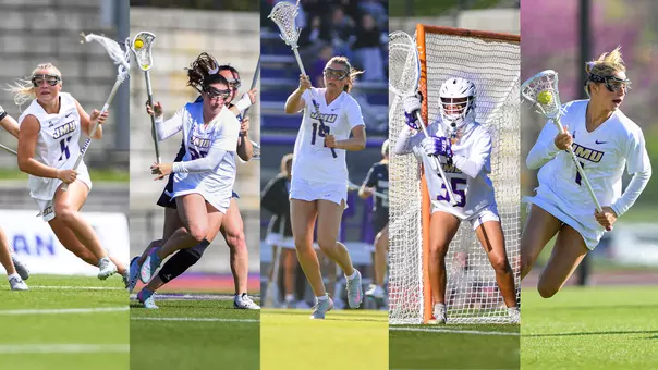 Action shots of Olivia Matthews, Harlowe Healey, Olivia Rongo, Abigail Beattie, and Jolie Schiavo after winning American Player of the Week Awards