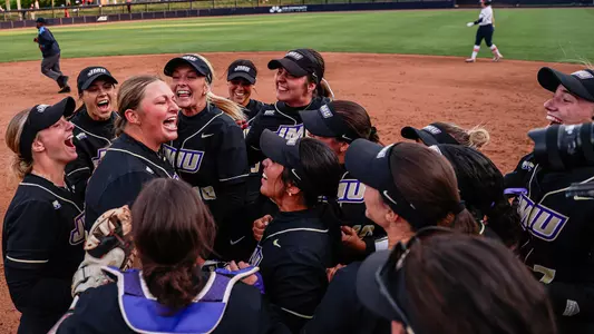 James Madison softball celebrates ranked win over No. 23 UVA