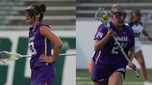 Payton Root and Cuviello in action during JMU's 20-10 win over Charlotte.