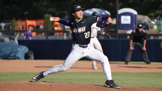 Trey Campos throwing a pitch.