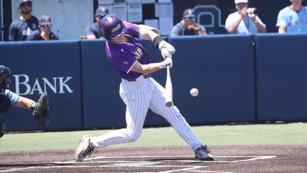 Clay Thompson connects for a base hit at Old Dominion.