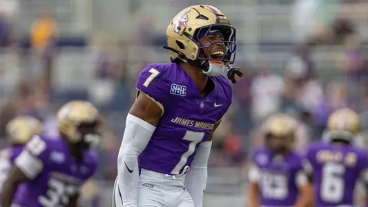Roddrey McWilliams celebrates after a defensive stop against Liberty