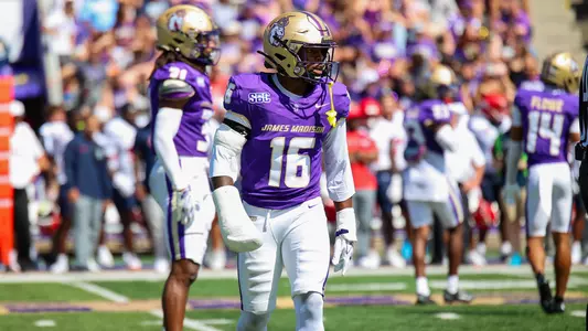 TJ McGill gets lined up on defense ahead of a snap against Liberty