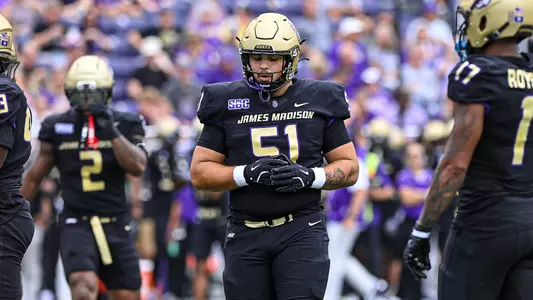 Chris Bispham prior to a snap against Wagner