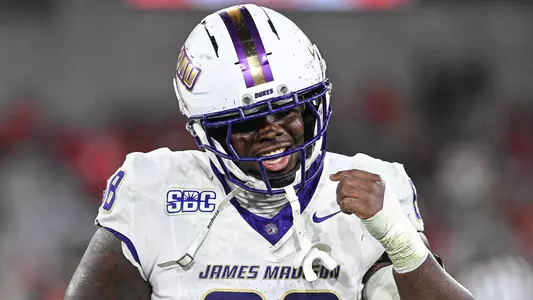 Kells Bush celebrates after making a defensive stop at San Diego State