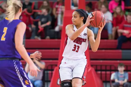 Jacksonville State's women's basketball team lost to Tennessee Tech, 60-58. Tasha Magruder (33)