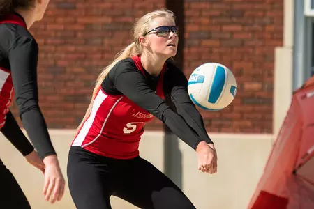 Gamecock beach volleyball played Huntingdon College at Jacksonville State. Bethany Randall (5)