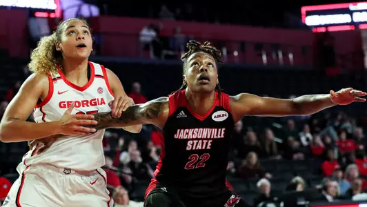 JSU during a match against University of Georgia at Stegeman Coliseum in Athens, Ga., on Sunday, Nov. 13, 2022. (Photo by Kari Hodges)