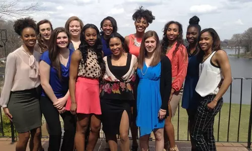 Team with academic advisor Kyra Kendrick