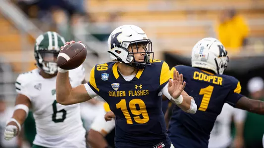 Kent State football wins 31-24 in overtime against Ohio University at Dix Stadium on October 1, 2022.Collin Schlee, quarterback, Redshirt-Junior, 19