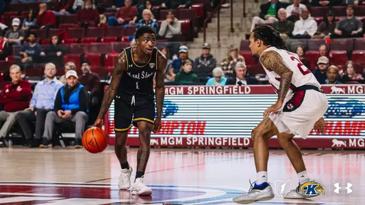 Cian Medley up the floor at UMass