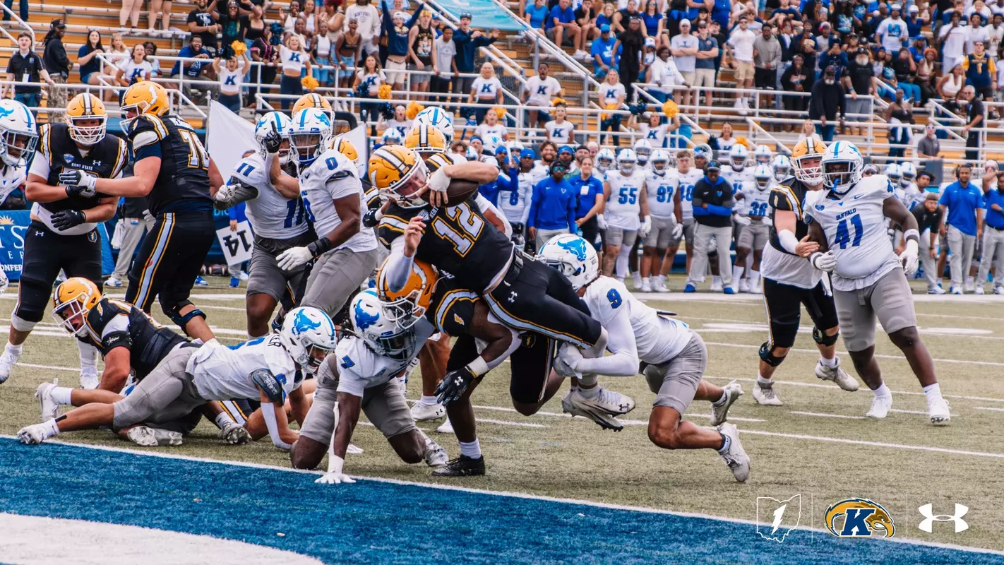 Dru DeShields diving touchdown vs Buffalo
