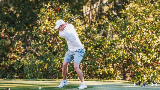 Darcy Hogg on his back swing with an iron