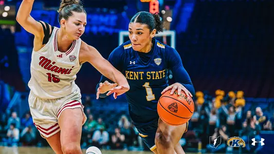 Tatiana Thomas in action against Miami at the 2026 MAC Tournament