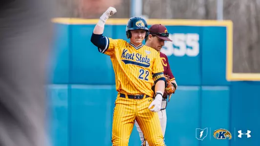 Brody Williams at second celebrating