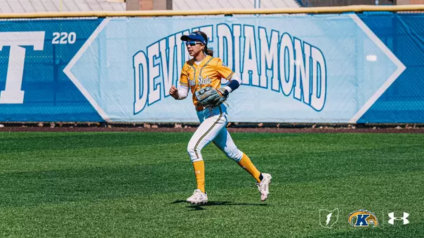 Aaralyn Nogay in outfield vs . UMass 2026
