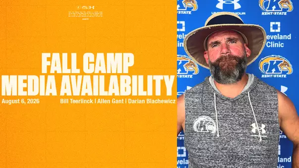 a graphic with a gold background that says Media Availability August 6, 2026: Bill Teerlinck, Allen Gant, Darian Blachewicz