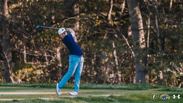 Liam Curtis hitting an iron down a fairway in 2025