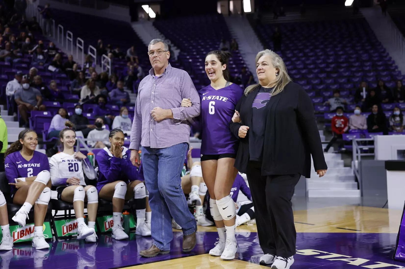 Jacque Smith is recognized during Senior Night.