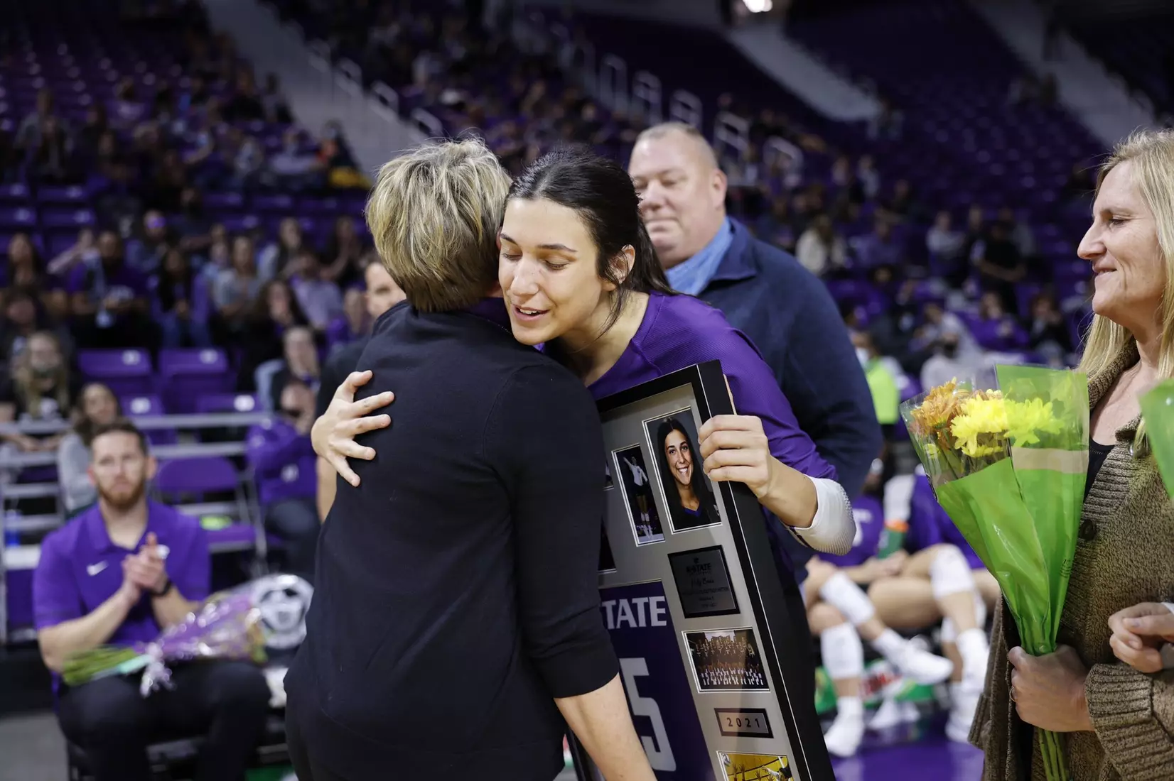 Holly Bonde is recognized during Senior Night.