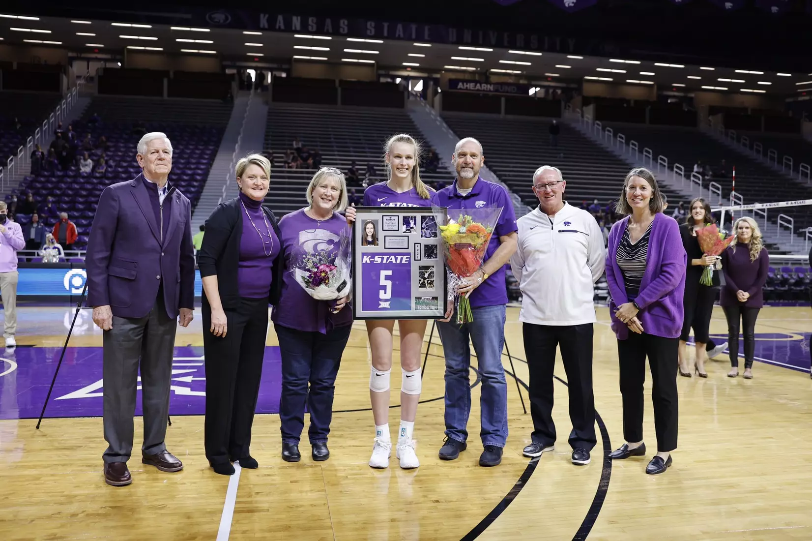 Kayley Hollywood is recognized during Senior Night.