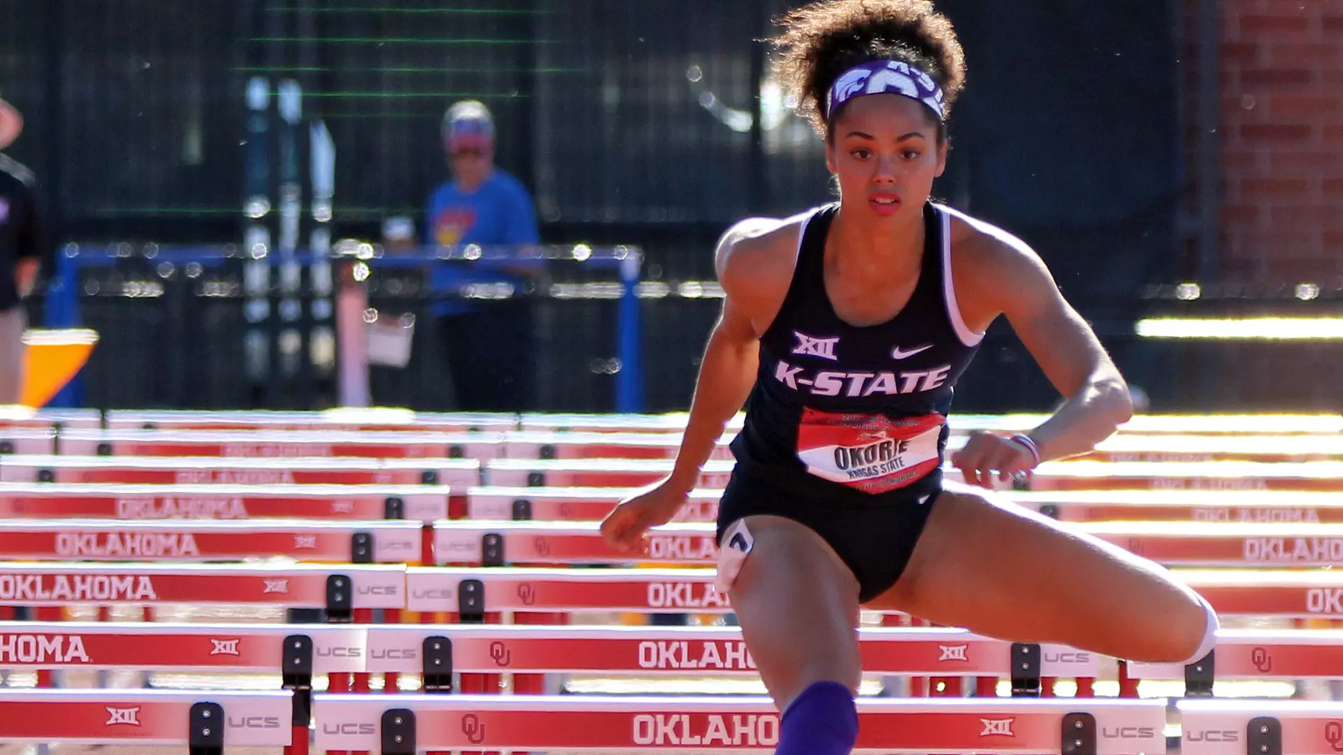 Ariel Okorie | 100 Meter Hurdles | Waynesville, Mo.
Also qualifying for the NCAA Outdoor Championships in the heptathlon, junior Ariel Okorie punched her ticket to the NCAA West Prelims in the women’s 100 meter hurdles by running a 13.55 at the Jim Click Combined Events on April 6. Okorie’s time ranks 37th in the West Region and sixth in K-State history.